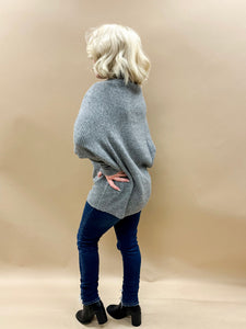 Monica Oversized Sweater Top in Grey