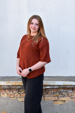 Elsie Oversized Sweater in Rust