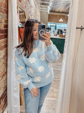 Sweetest Daisy Oversized Sweater in Blue