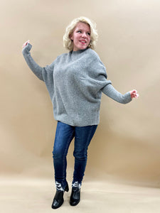 Monica Oversized Sweater Top in Grey