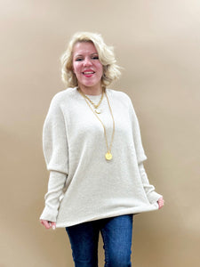 Monica Oversized Sweater Top in Oatmeal