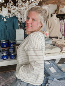 Athens Marled Knit Top in Cream