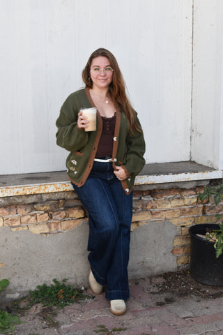 Romi Cardigan in Forest Green