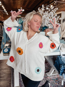 Field of Flowers Oversized Sweater