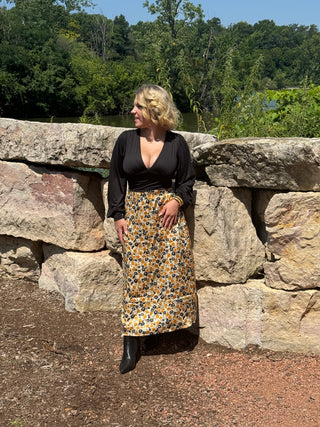 Sofia Midi Skirt In Honeycomb