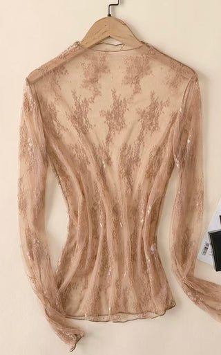 Gemma Lace Top in Coffee