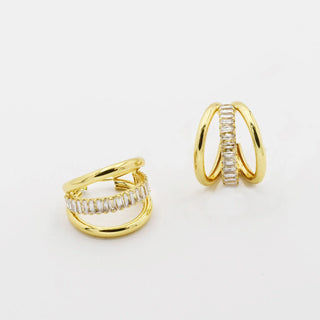 Gold Crystal Orbit Earrings