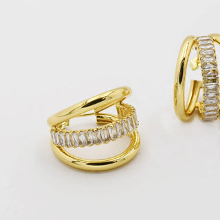 Gold Crystal Orbit Earrings