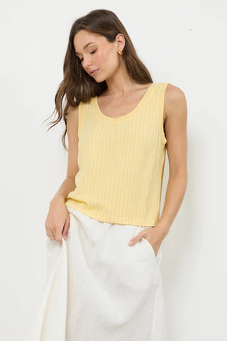 STRIPE LINEN TANK