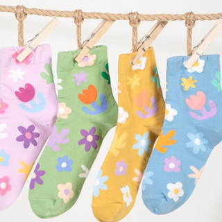 Floral Print Casual Socks