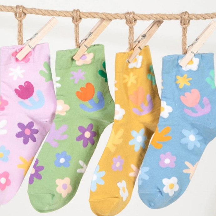 Floral Print Causal Socks
