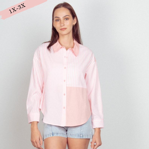 Timeless Button Up Top in Pink