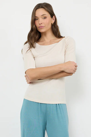 MAISON SCOOP NECK TOP