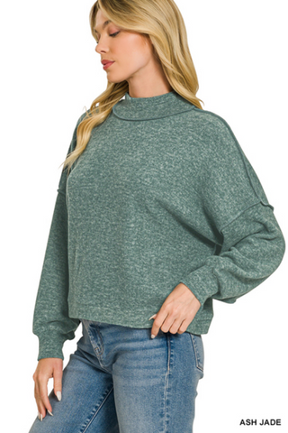 Annabelle Cropped Sweater in Ash Jade