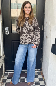 Ava Floral Jacquard Knit Sweater