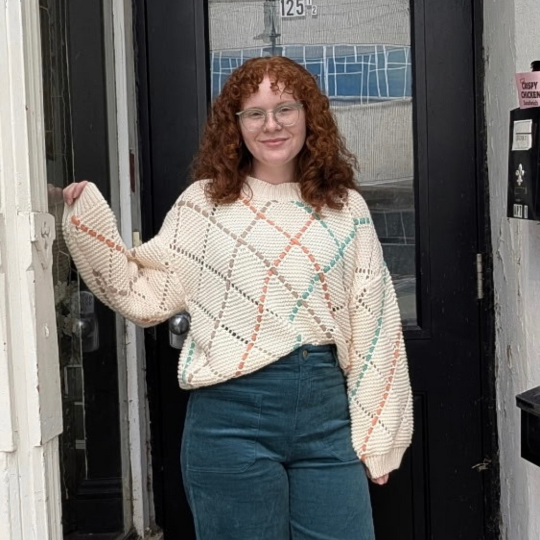 Taylor Diamond Cutout Knit Sweater