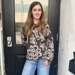 Ava Floral Jacquard Knit Sweater