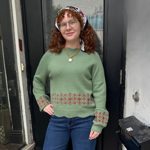 Thea Scalloped Mock Neck Sweater
