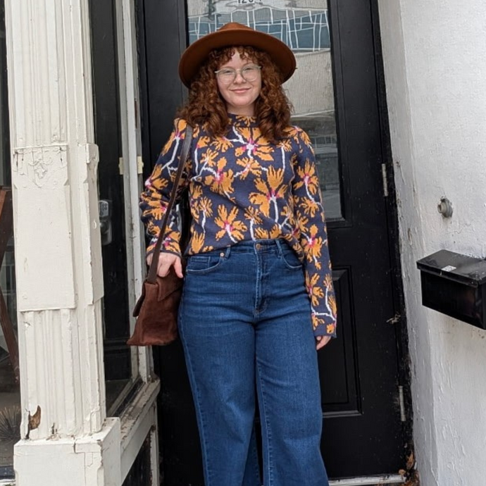 Penelope Floral Mock Neck Sweater