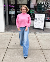 Layna Mock Neck Sweater in Pink