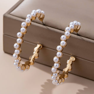 Rae Pearl Hoop Earrings