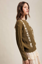 Rory Embroidered Cable Knit Sweater