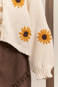 Sunflower Embroidered Cardigan