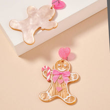 Christmas Gingerbread Man Dangling Earrings