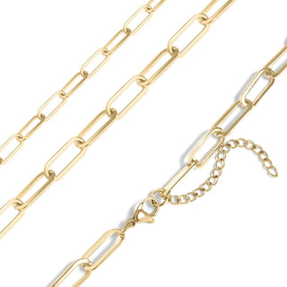 18K Gold Paperclip Chain Necklace