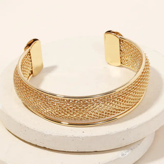 Chloe Metallic Mesh Chain Cuff Bracelet