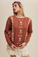 Rory Embroidered Cable Knit Sweater