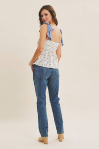 Romantic Florals Smocked Top