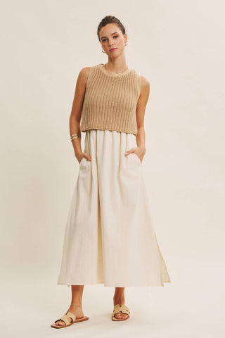 Madeline Cotton-Sweater Midi Dress