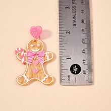 Christmas Gingerbread Man Dangling Earrings