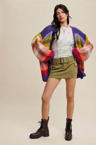 Rainbow Crochet Cardigan
