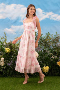 Elsie Floral Maxi Dress in Pink