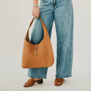 Haddie Hobo Vegan Leather Tote in Brown