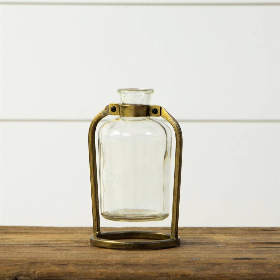 Brass and Glass Bud Vase