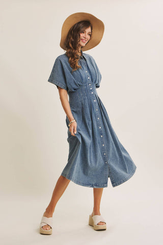 Tori Button Down Midi Dress