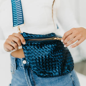 Westlyn Woven Bum Bag in Metallic Gunmetal