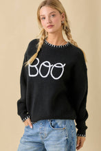 "Boo" Sweater With 3D Braided Writing