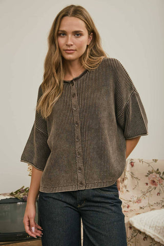 Elowen Cardigan in Dark Brown