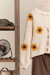 Sunflower Embroidered Cardigan