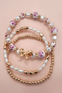 Pink Bow Multi Bracelet