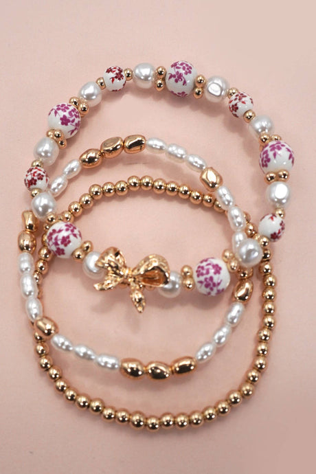 Pink Bow Multi Bracelet