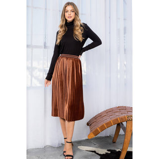 Lucy Velvet Pleated Skirt