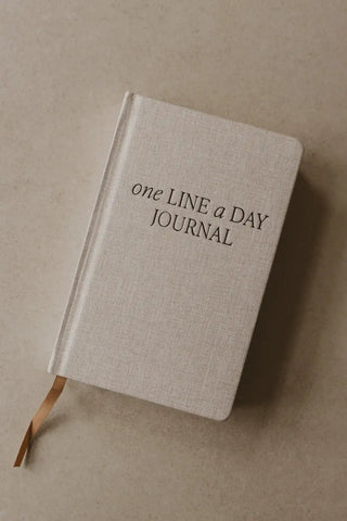 One Line A Day Fabric Journal - Tan