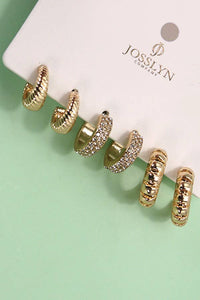 Arie Huggie Hoop Earrings - Trio