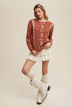 Rory Embroidered Cable Knit Sweater