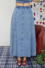 Ella Washed Denim Maxi Skirt